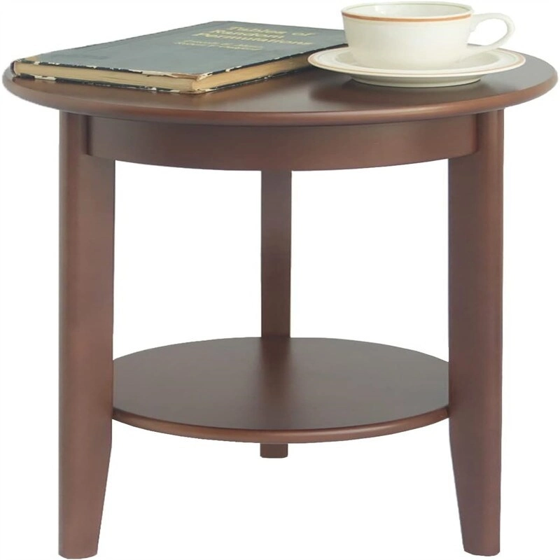 2-Tier End Table Wooden Side Table - 15.35D x 15.35W x 19.69H