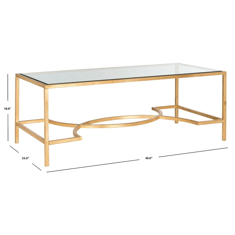 SAFAVIEH Sondra Gold Coffee Table - 48 x 23 x 18 - 48Wx23Dx18H