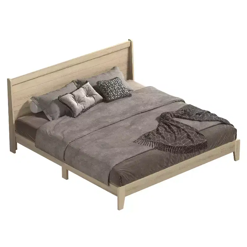 Galano King Abby Serene Bed with Headboard  Oslo Oak