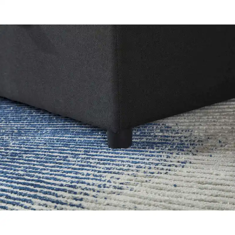 Linen Sectional Sofa Reversible Chaise with Pull out Sleeper