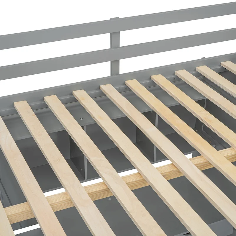 Loft Bed with Desk, Wardrobes, 4 Drawers and 4 Shelves