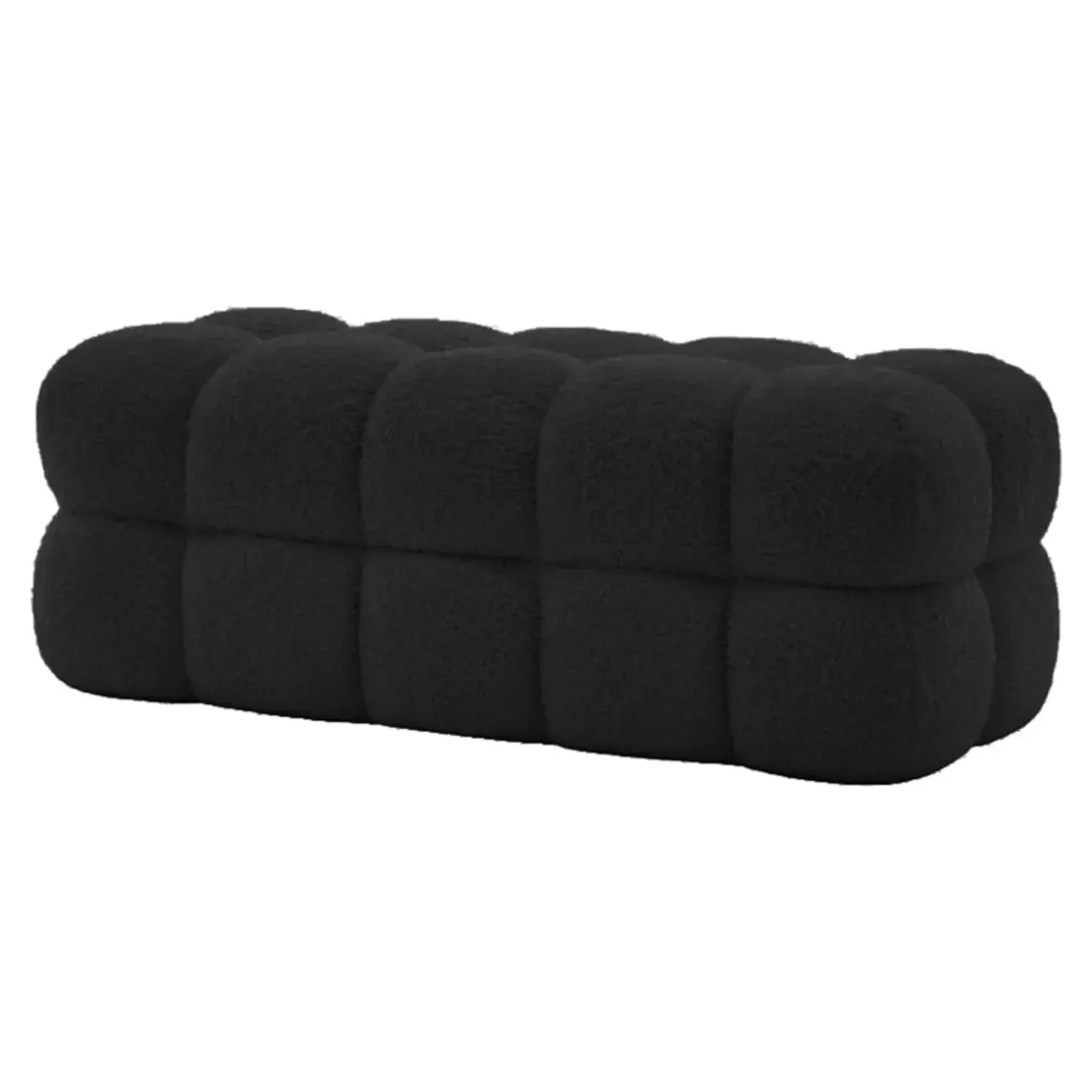 Modern Cloud-Shaped Boucle Upholstered Bedroom Bench