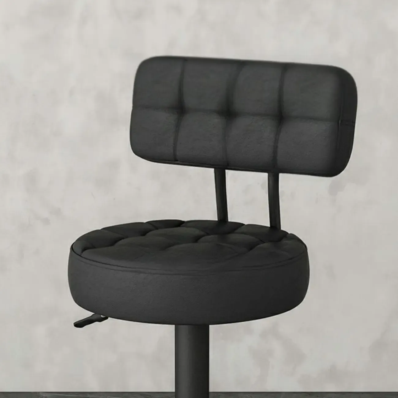 Leather Upholstered Adjustable Swivel Bar Stools