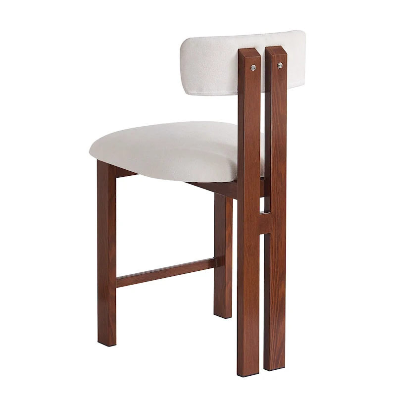 Roomfitters 26.5  Round Upholstered Counter Stools, Set of 2 Low Back Bar Chairs with Black Metal Frame