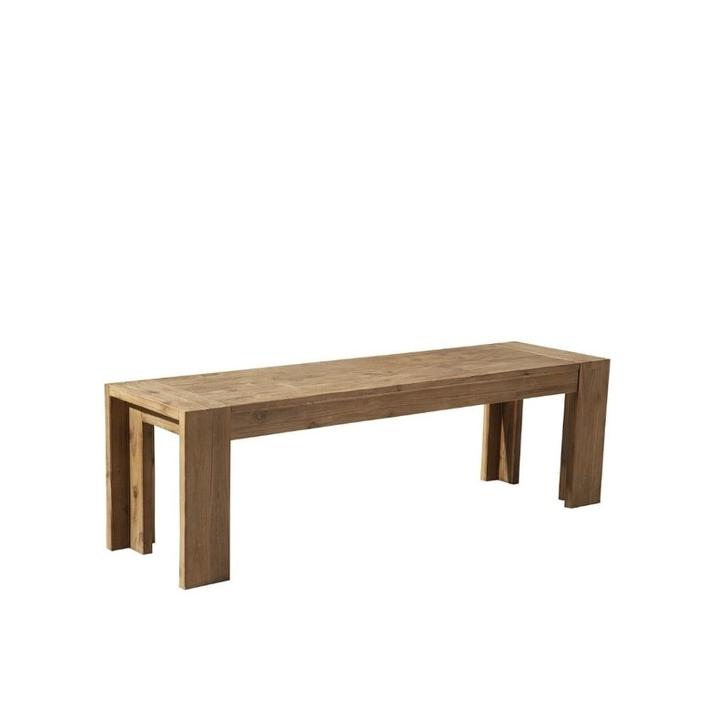 HomeRoots 58  Natural Distressed Solid Wood Dining Bench - 58