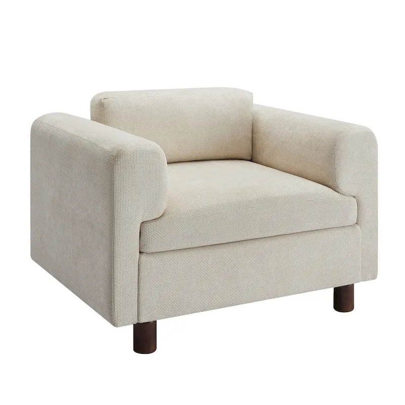 45.5 Woven Velvet Fabric Accent Chair with High-Density Cushion