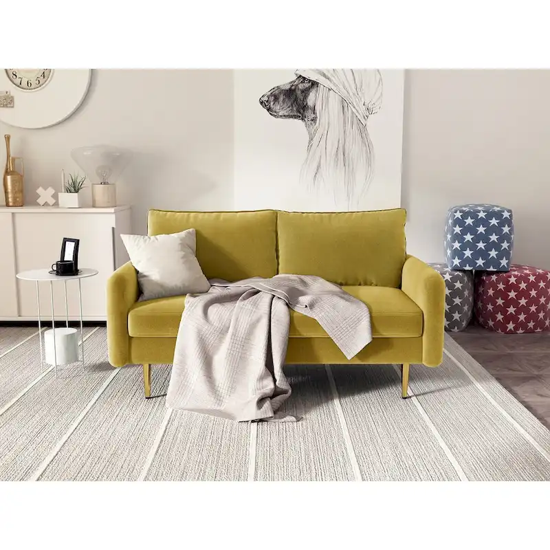 58 Velvet Square Arm Loveseat