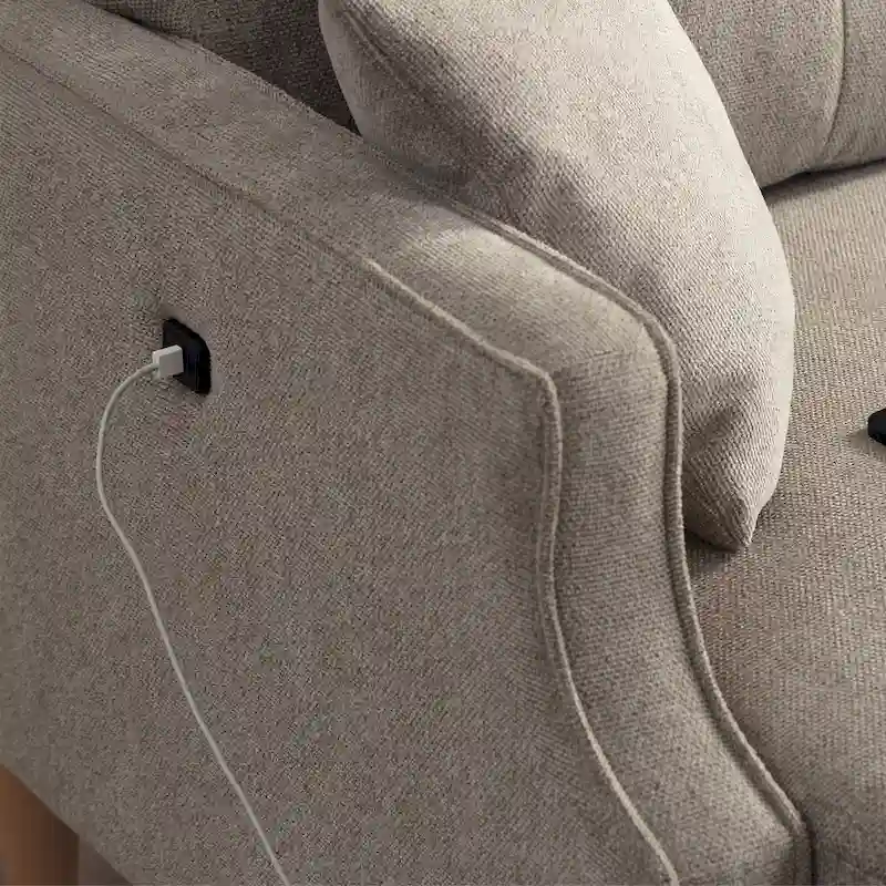 Fabric 2 Seater Loveseat Sofa with USB Charge