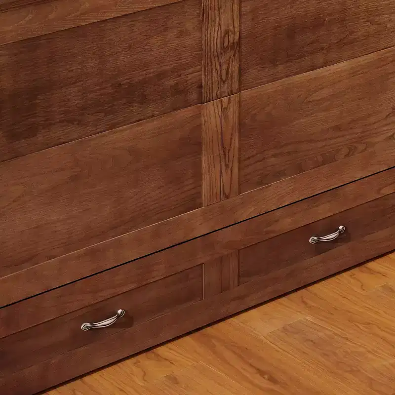 Keloyid Haimyy Solid Wood Frame Queen Murphy Bed Chest with Built-in Charger and Strong Drawer