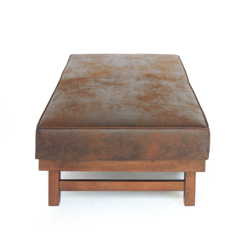 Hillman Modern Microfiber Cocktail Ottoman with Wood Frame by Christopher Knight Home