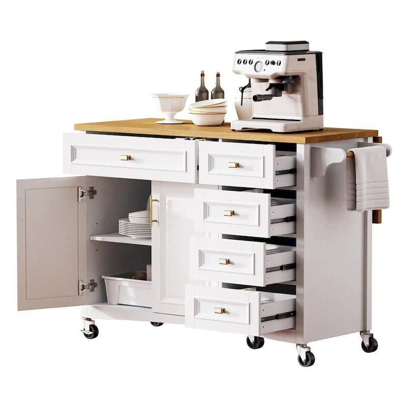 52 Kitchen Island With Drop Leaf(no include stool)