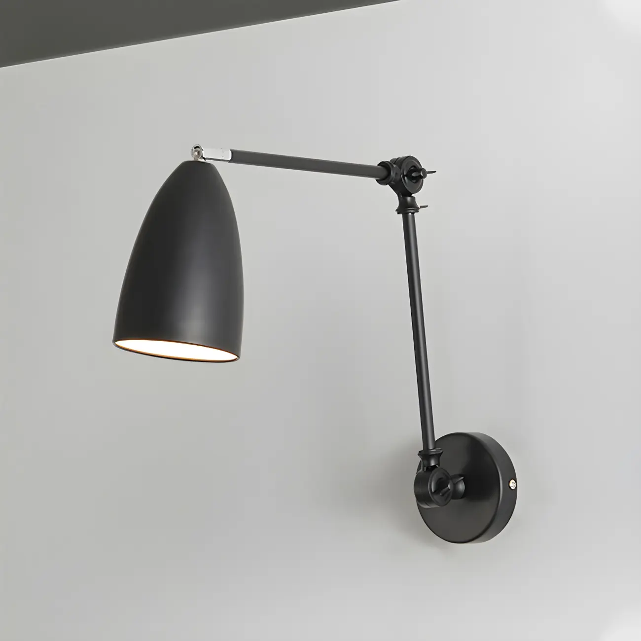Simple Metal Dome Swing Arm Wall Light