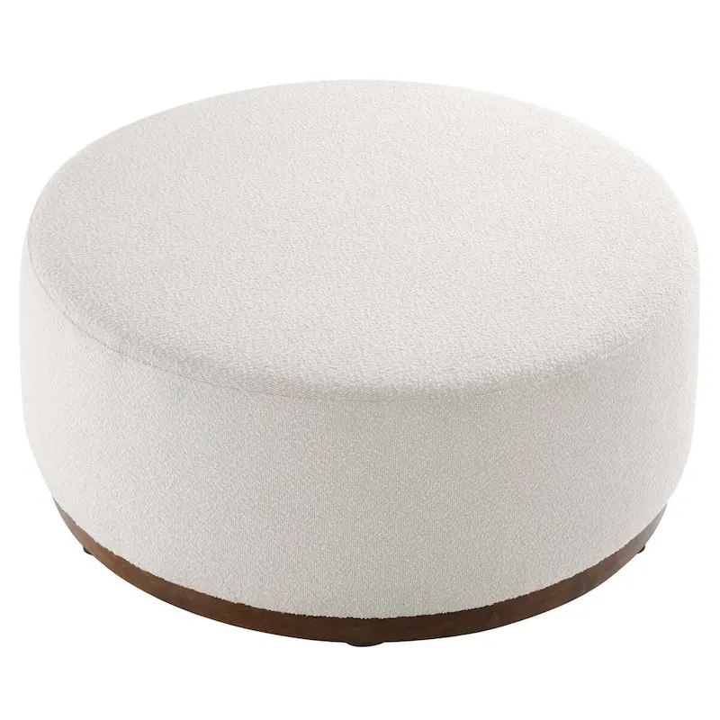 Tilden Large 23/29/38 Round Boucle Upholstered Ottoman