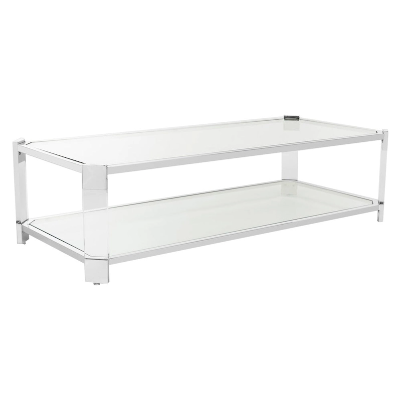 SAFAVIEH Couture Begoa Clear Glass Coffee Table - 58 W x 26 L x 16 H - 58Wx26Dx16H