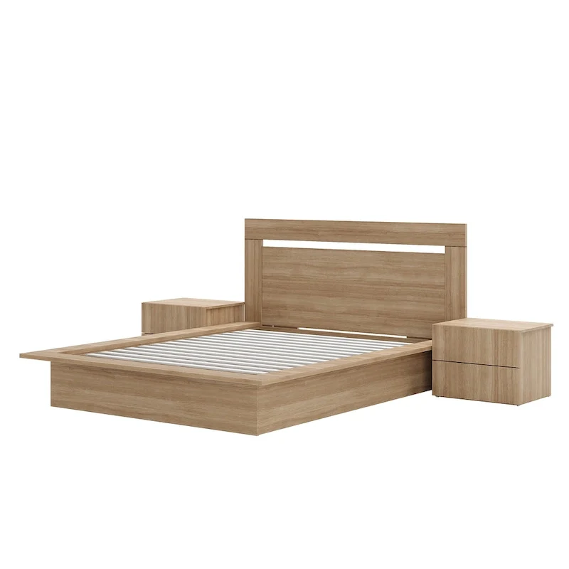 Malibu 4-Piece Bedroom Set with Bed, Headboard, and 2 Nightstands