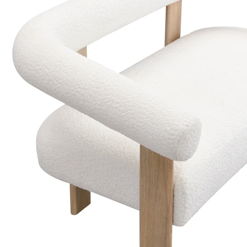 Loft Round armrest loveseat Rubber Wood