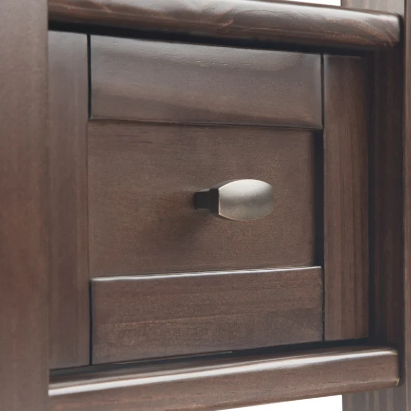 SOLID WOOD 14 inch Wide Rectangle Transitional Narrow Side Table - 14 Inches wide