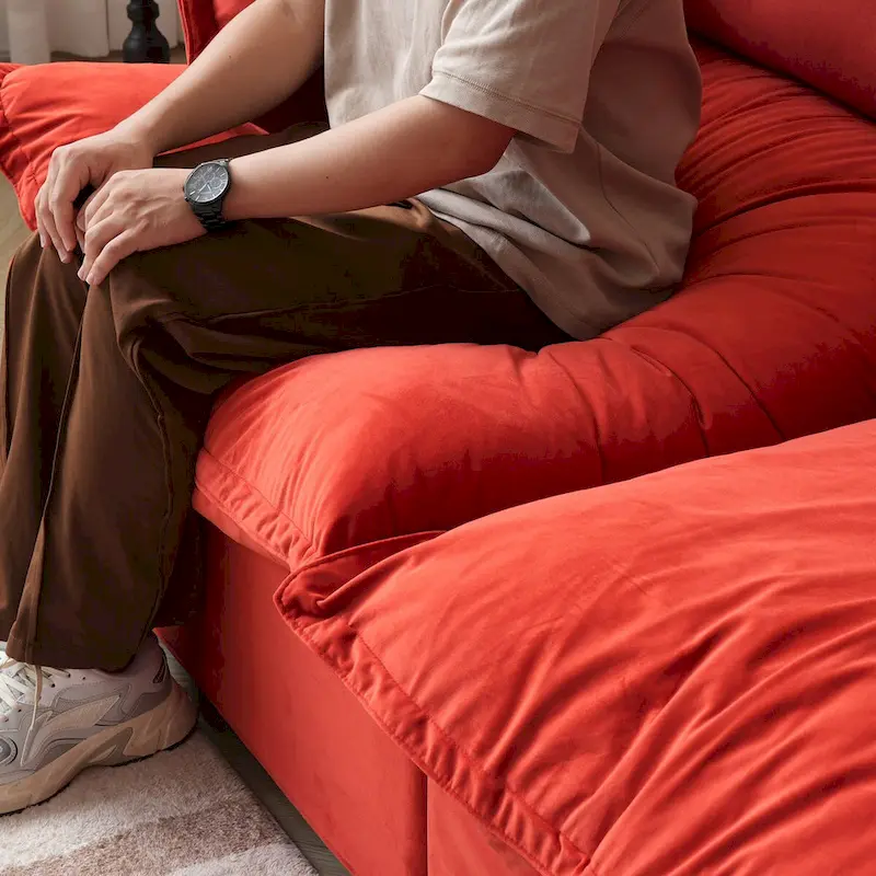 Modular Sectional Sofa Couches, 82.66 Velvet Loveseat Sofa with Ottoman