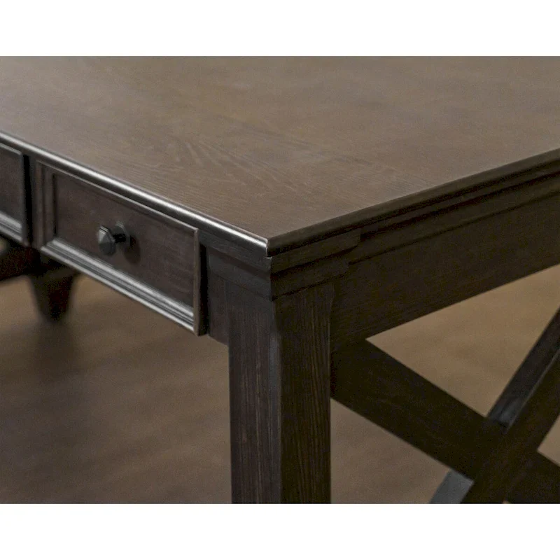 Traditional Wood Writing Desk, Dark Brown
