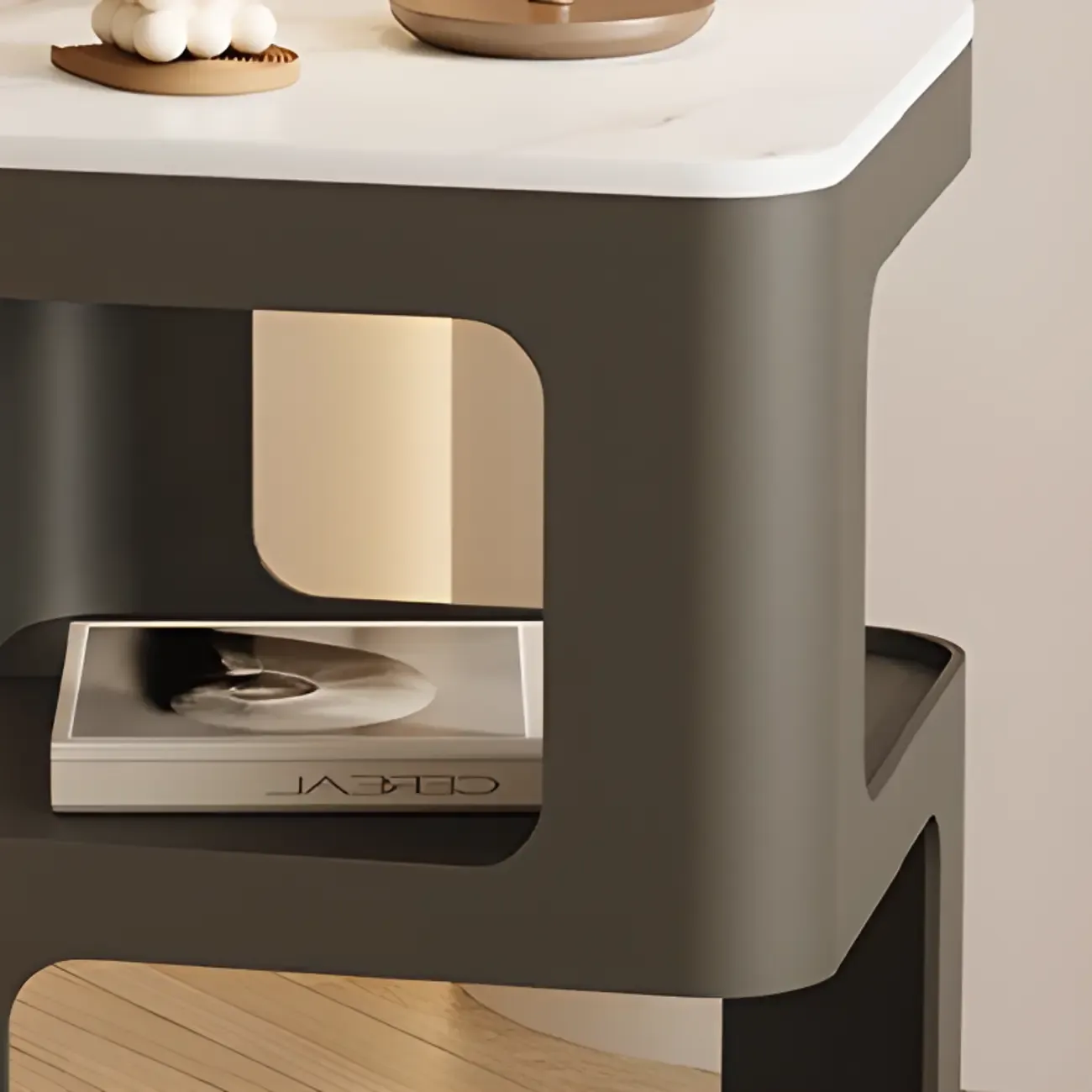 Sleek Chic Metal 2-Level Drawer Nightstand in White/ Black