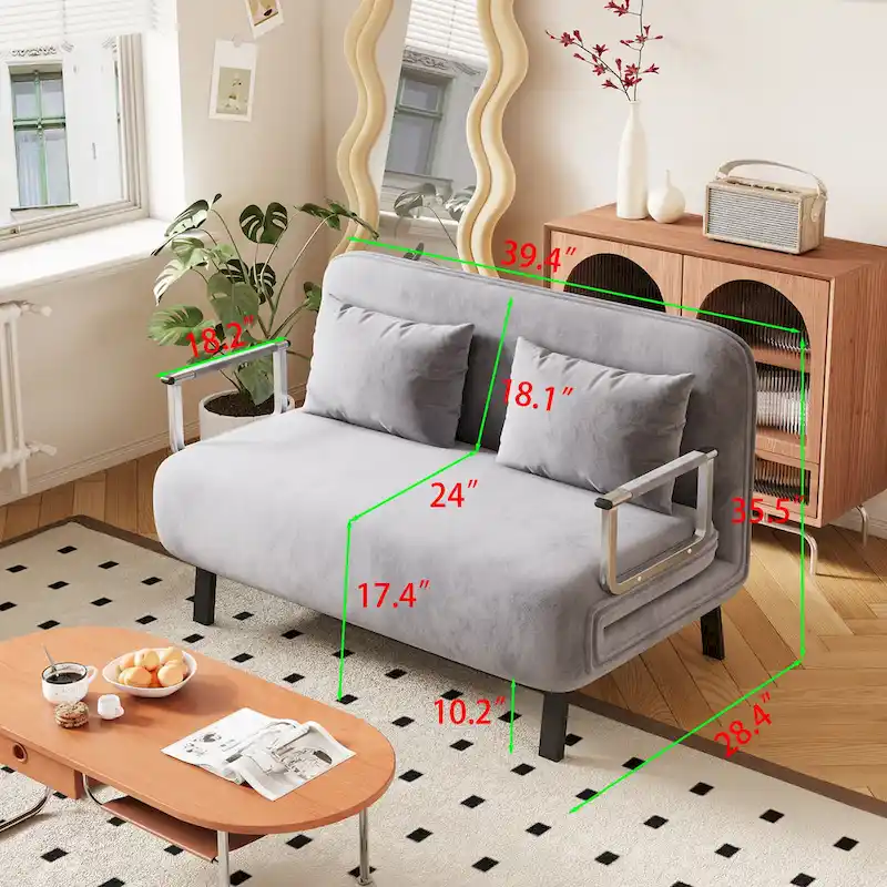 Convertible Tri-Fold Sofa Bed