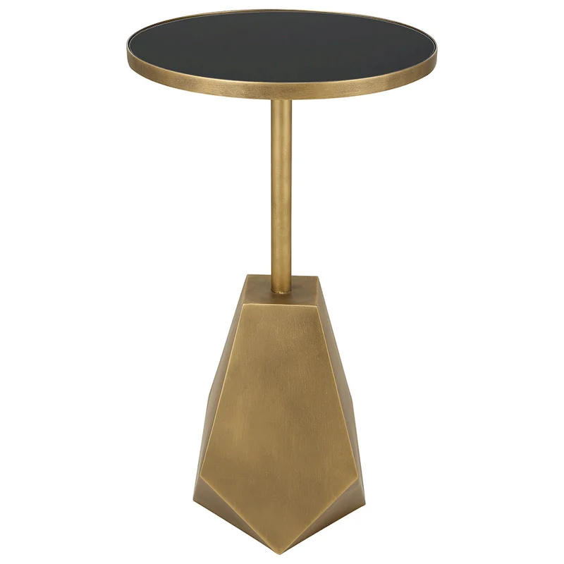 Bronze & Black Glass Geometric Accent Table (14