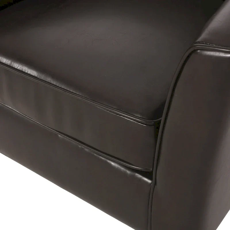 28.75 PU Upholstered Club Chair with Birch Legs