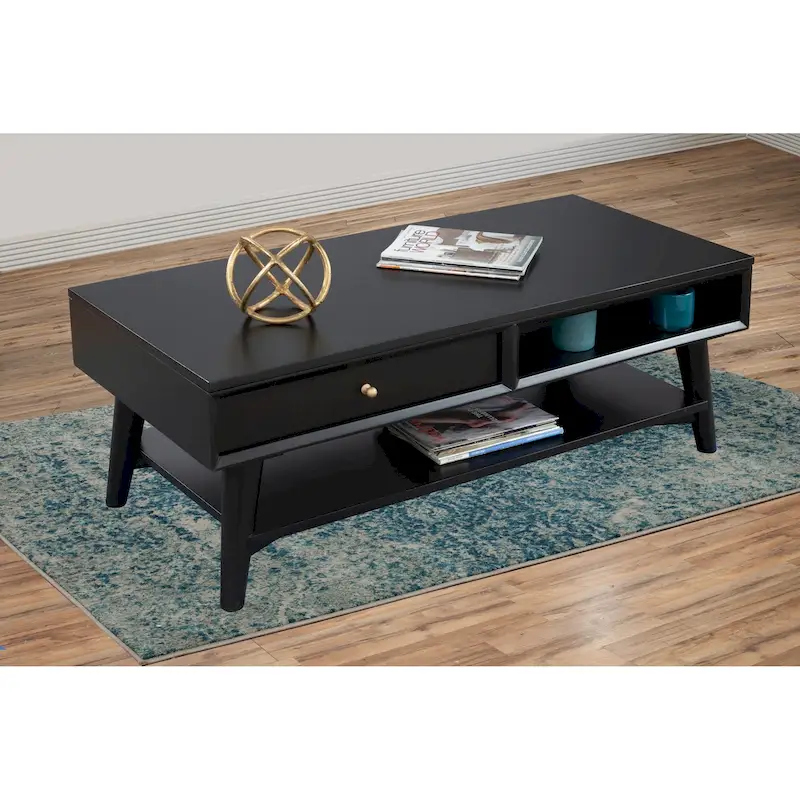 Alpine Furniture Flynn Mid Century Modern 1 Drawer Coffee Table