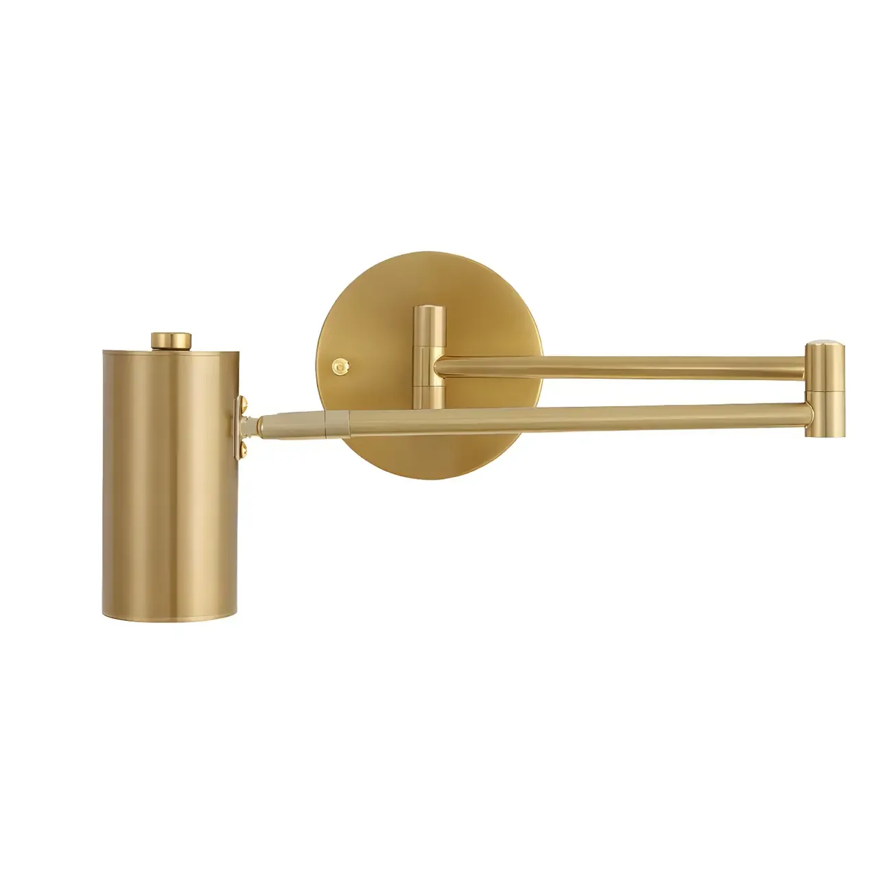 1-Light Cylindrical Metal Arm Swing Wall Light