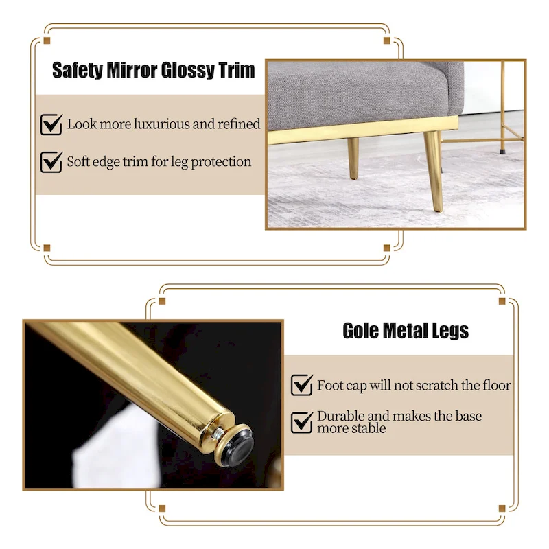 HOMYKA Sherpa Accent Chair Button Tufted Upholstered Linen Velvet Modern Armchair