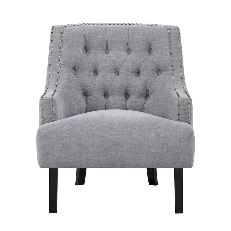 Modern Traditional Accent Chair Chenille Upholstery Button-Tufted Solid Wood 1pc Living Room Furniture