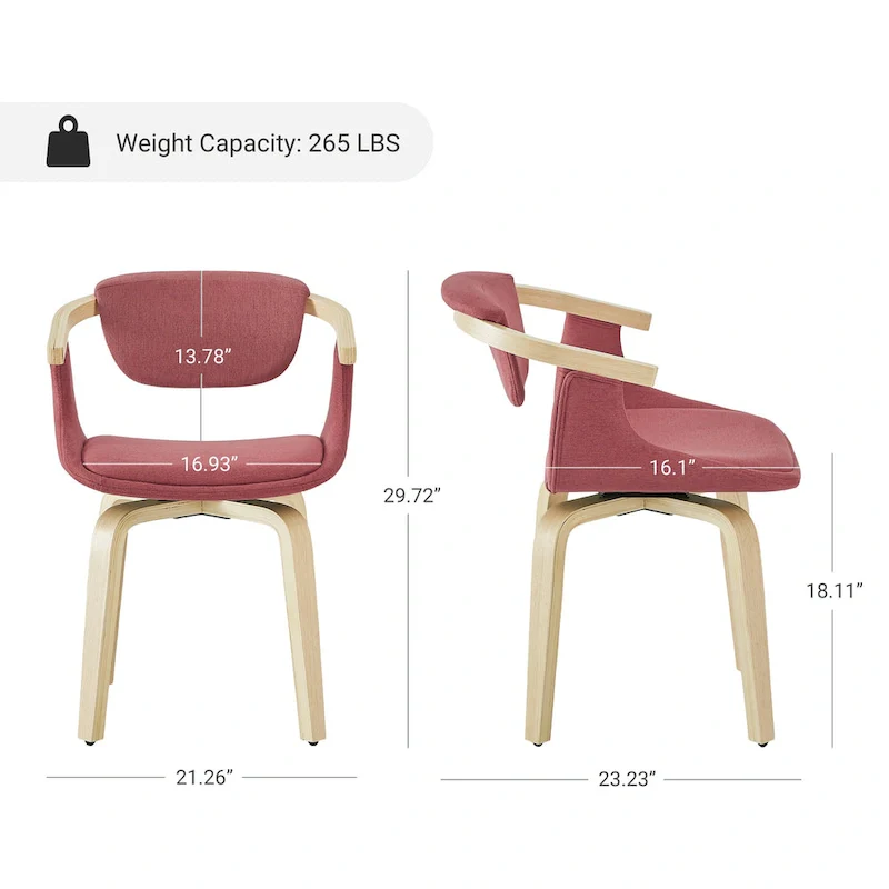 Art Leon Swivel Upholstered and Wood Accent Chair