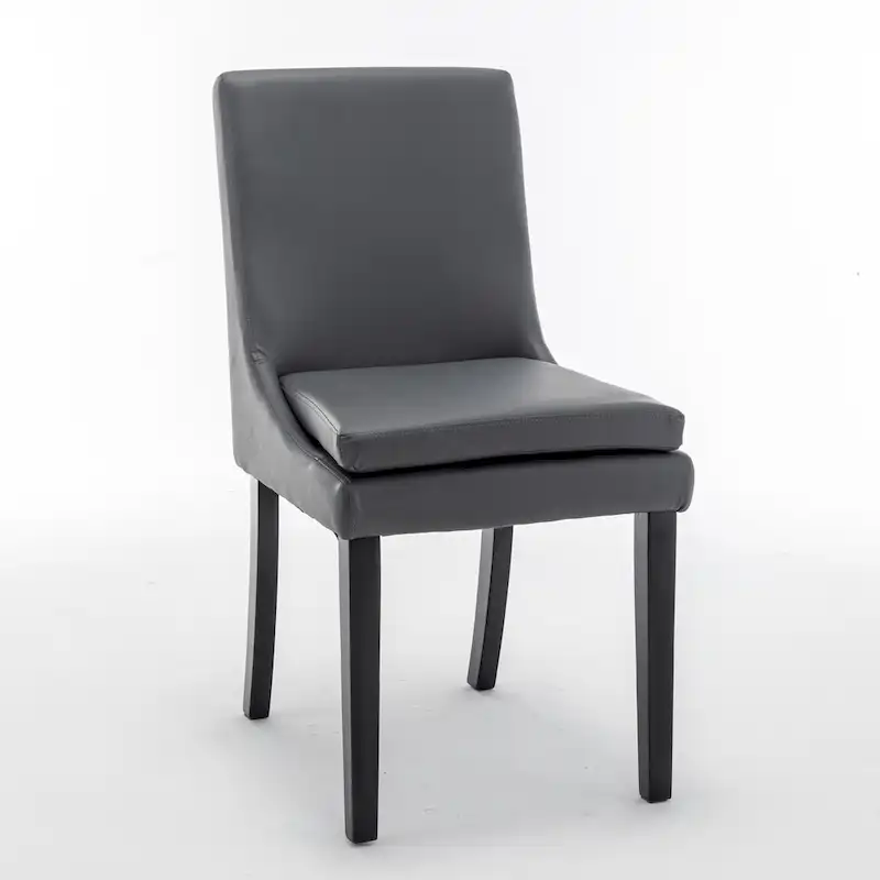 Modern Dining Chairs Set of 2, Upholstered Kitchen & Dining Room Chairs with Solid Wood Legs,Tufted Linen Fabric Chairs