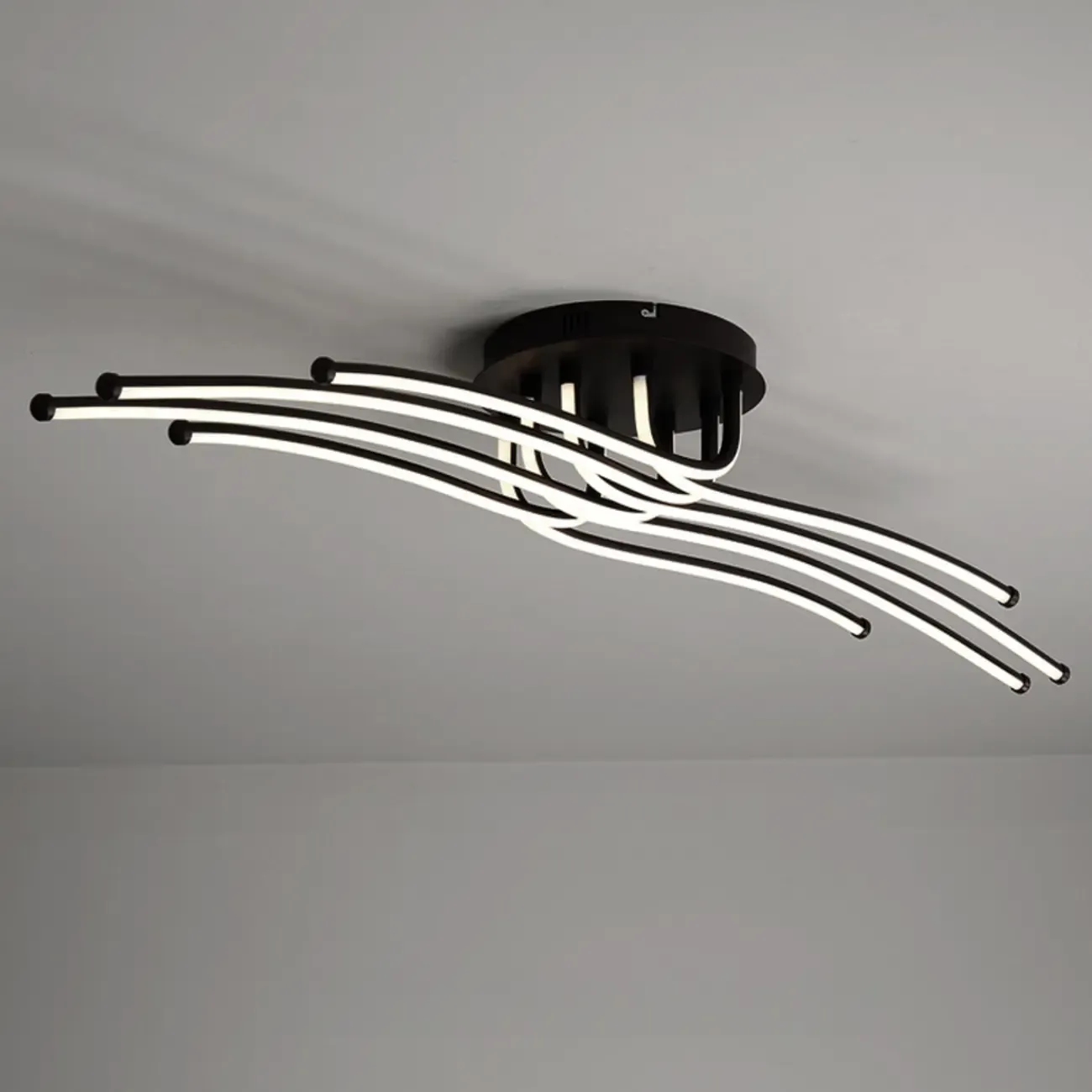 Modern Linear Semi Flush Ceiling Light with Silica Gel Shade