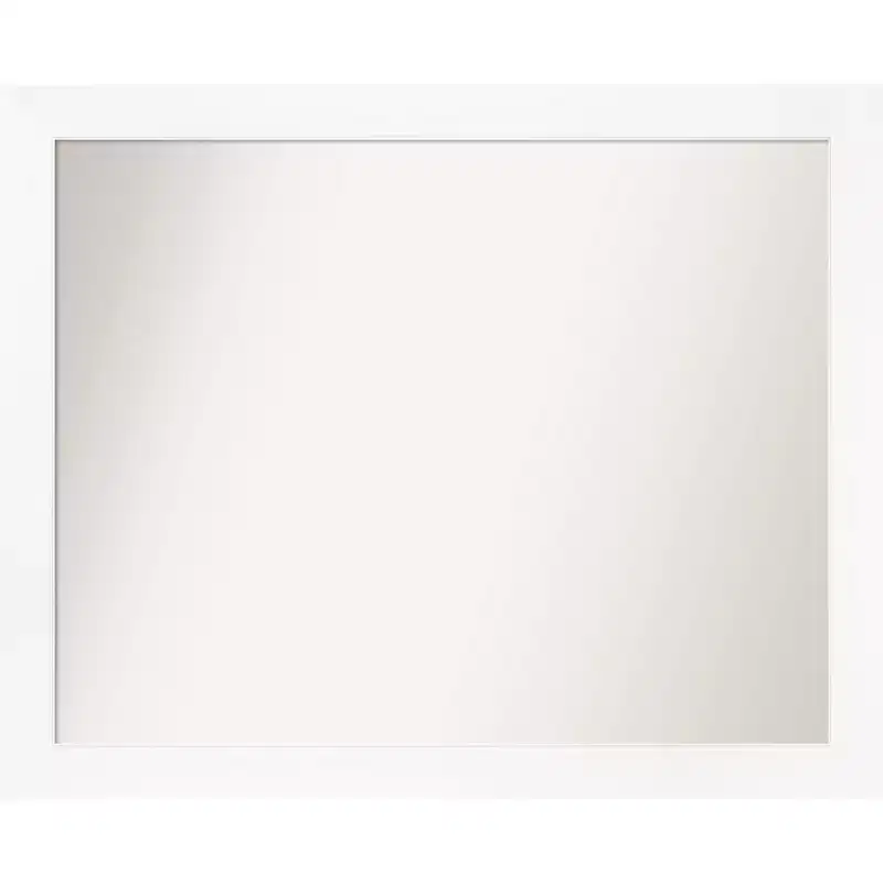 31" x 25" Non-Beveled Cabinet White Narrow Wall Mirror - Amanti Art