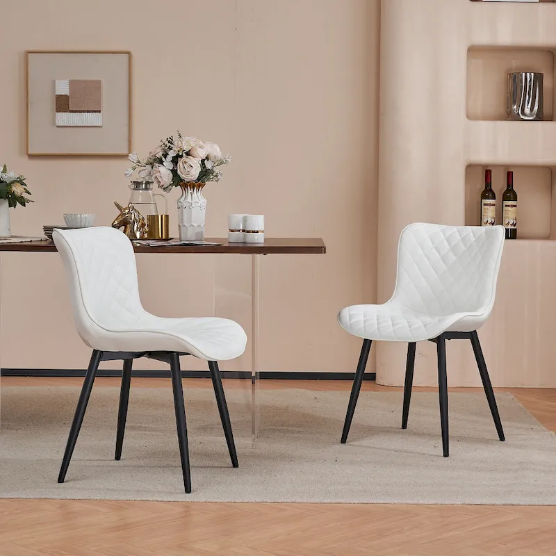 Dining Chairs Set of 2 Modern Leather Upholstered Dining Room Chair