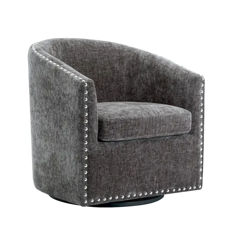 Porthos Home Wesa Swivel Fabric Upholstered Barrel Accent Chair