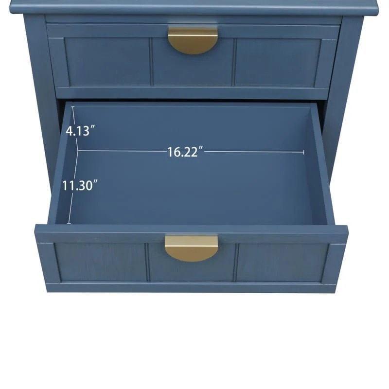 American Style Side Table End Table with 2 Drawer