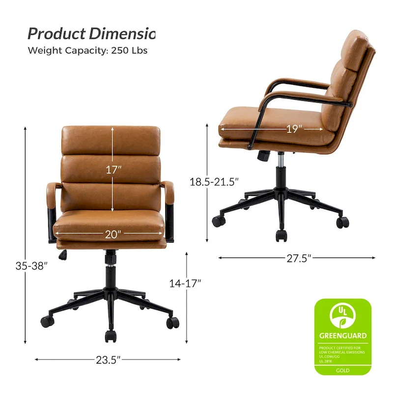 Modern Task Faux Leather Chair with Tilt Lock and Center Tilt by