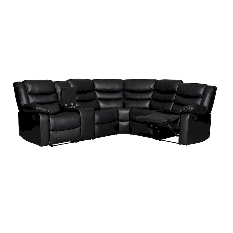 106 Manual Reclining Modular Sectional Couch with 1 Console & 2 Cup Holders, Living Room/Office