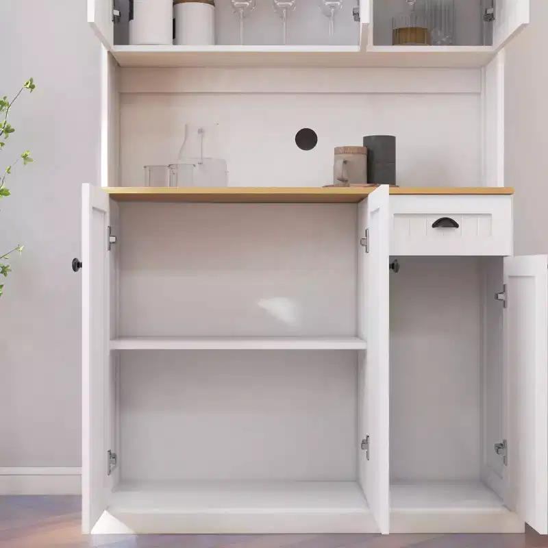 AndMakers Wood 39.76 in. Pantry Cabinet with Adjustable Shelves