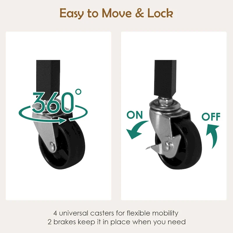 Gymax 4-Tier Kitchen Bar Cart Rolling Serving Trolley Wine Rack - See Details