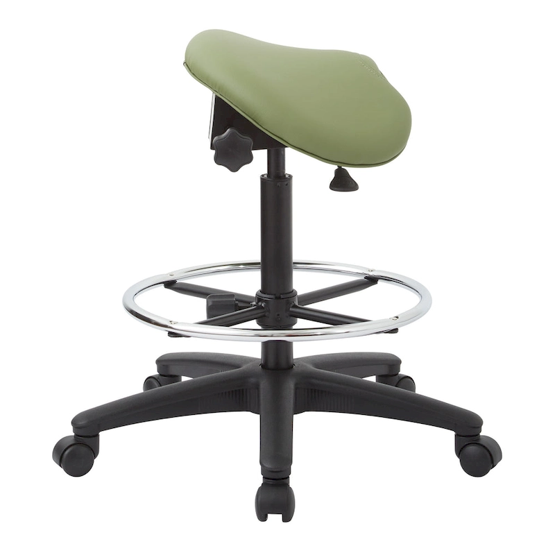 Backless Stool with Height-adjustable Saddle Seat