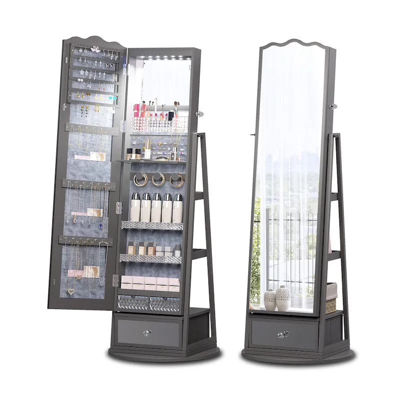 Full-length Mirror Jewelry Armoire - N/A