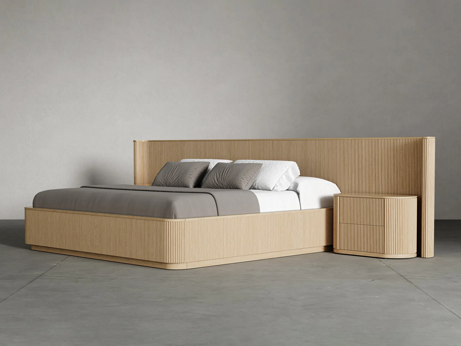 Surabaya Extended Bed with Nightstands