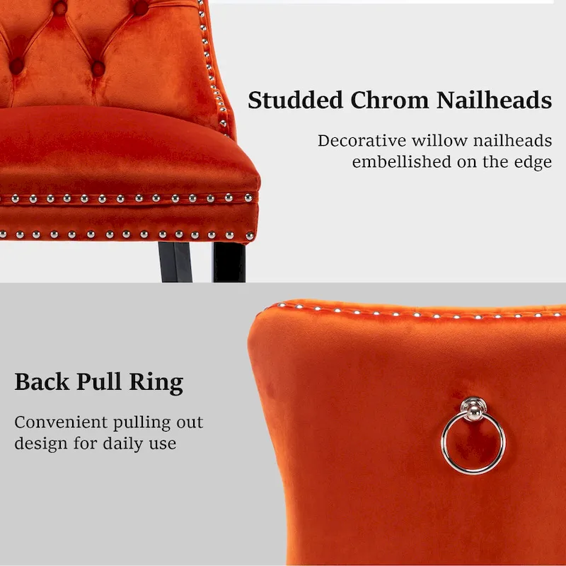 Modern Tufted Velvet Side Dining Chairs (Set of 4)