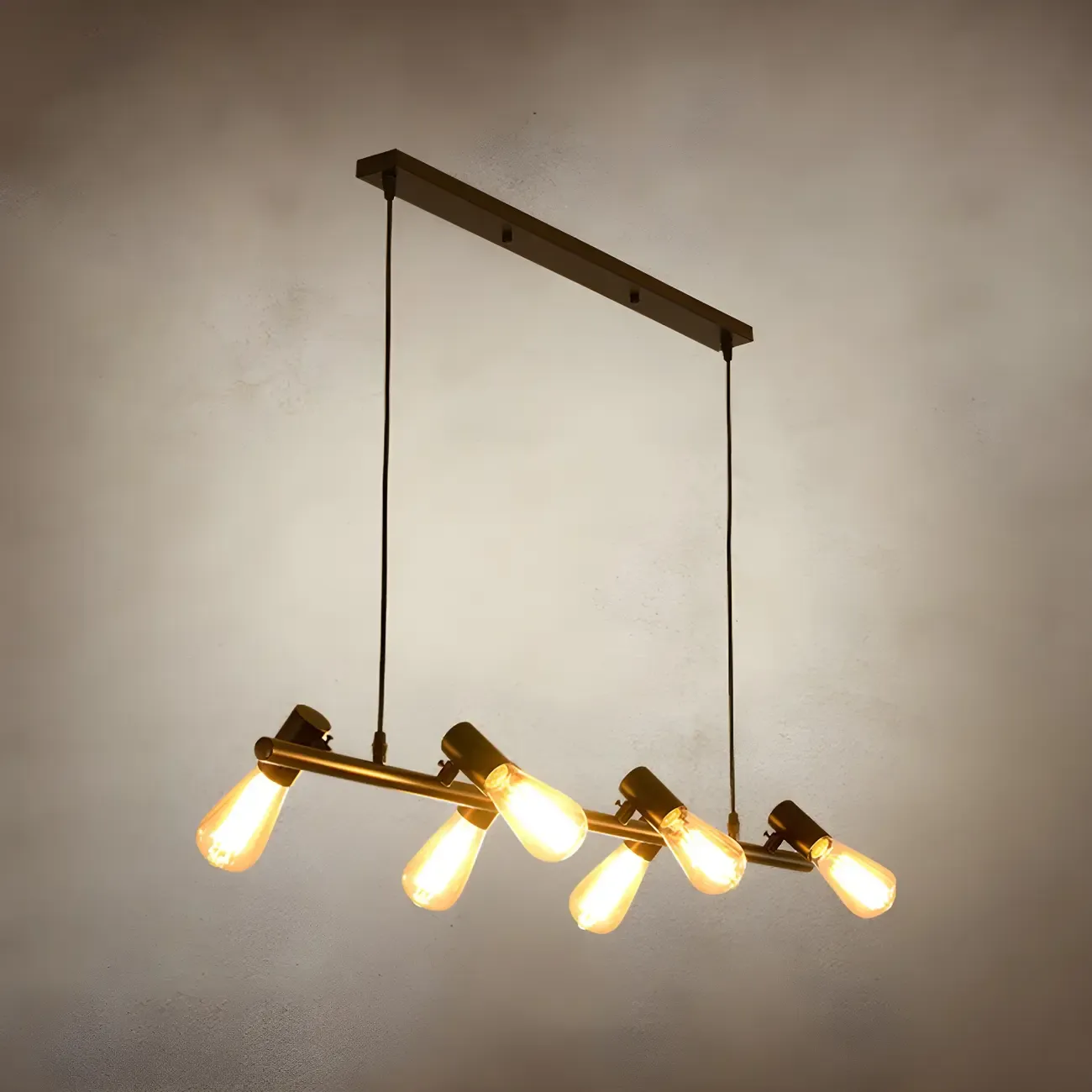 Industrial Black Multi-Light Cluster Pendant Light