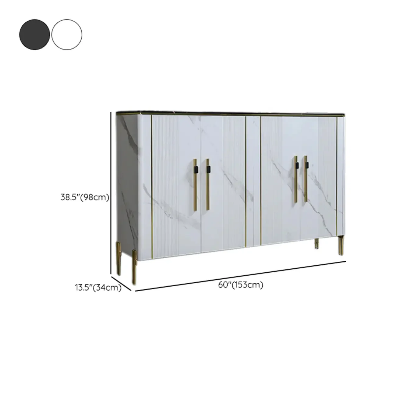 Glam Dark Gray Wooden Cabinet with Free Standing Design