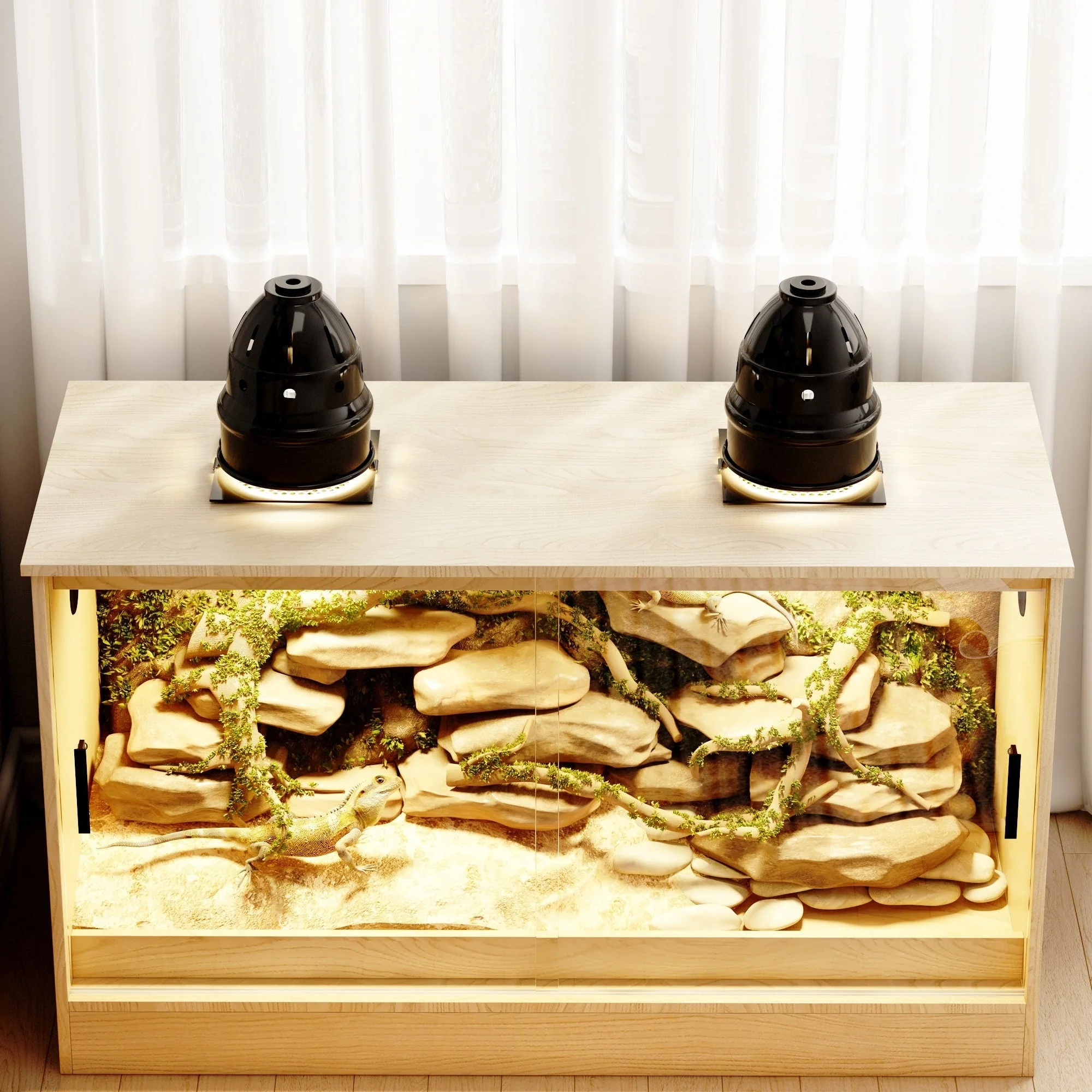 Reptile Habitat -Spacious Terrarium for Lizards, Snakes & More - 47.2