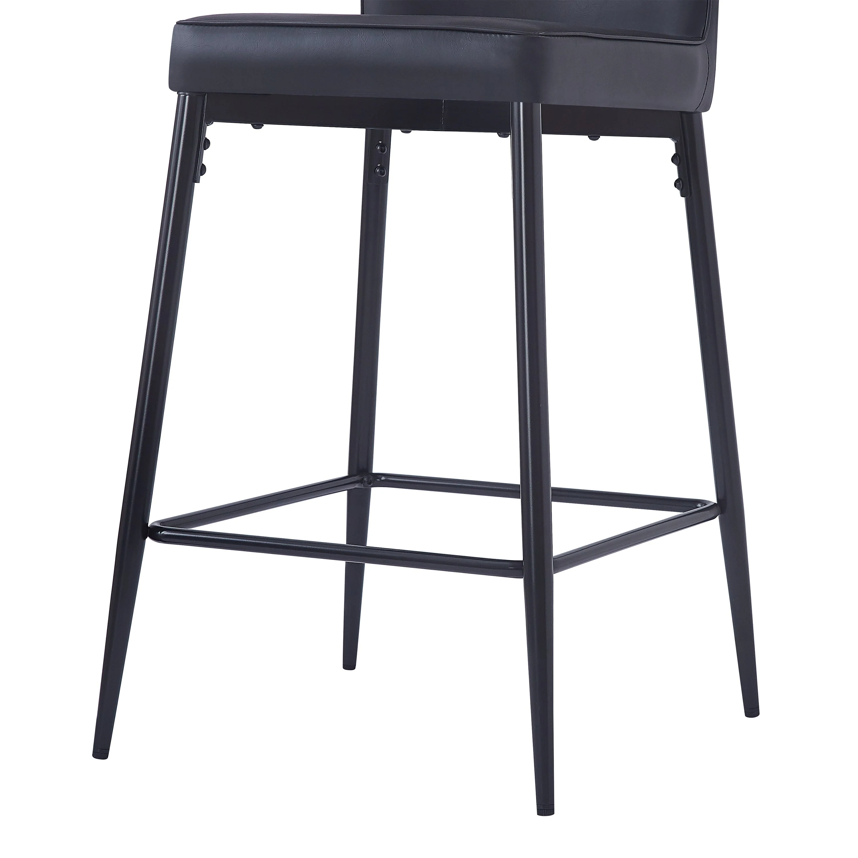 Set of 2 Modern Counter Stools PU Leather Bar Chairs